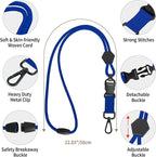 Fishent Breakaway Neck Lanyards for ID Badges, Adjustable Sturdy Round Cord Heavy Duty Key Lanyard with Detachable Buckle for Men Women Car Keys Card Holder(Royal Blue)