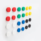 Bullseye Office 24 Round White Fridge Magnets, Button Shaped, Small Colorful Magnetic Discs for Kitchen, Cabinet or Classroom, Perfect Whiteboard Supplies for Teachers (White)