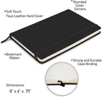 Simply Genius A5 Hardcover Dotted Notebook - Lay-Flat Binding & Grid Pages - Durable Leatherette Cover & Dotted Journal Multipack - Ample 192-Page Bulk Journals - Pack of 20, A5, Black