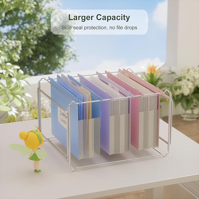 Extra Capacity Hanging File Folders, 3.15" Reinforced Wheat Straw Expanding Hanging Folder Letter Size, Heavy Duty for Filing Cabinets, File Organizer for Office & Home-UN Blue 3Pcs
