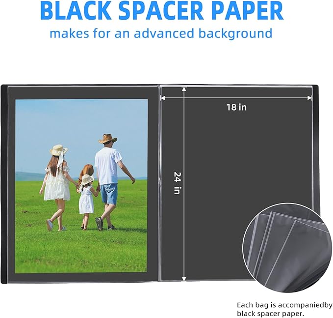 ZFCLXX Large 18"x24" Art Portfolio Heavy Duty Binder with Plastic Sleeves, Portfolio Folder with 30 Clear Sheet Protectors, Display 60 Pages, Poster Binder，Diamond Painting and Puzzle Storage Book