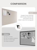 Bumusty Large Cork Board Alternative-47 x35 Felt Bulletin Board Tiles, with 30 Pushpins, 70 Adhesive Tabs, 12-Pack Slat Wall Paneling, Cork Boards for Office Push Pin Board Felt Board-Oatmeal