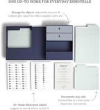 Savor | All-in-One Desk Organizer | Blue – Keep Desk, Office, and Home Organized All-in-One Storage System for Important Files, Documents, Stationery, and Office Supplies