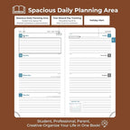 IN-LUXPRO Planner 2026 Daily Weekly and Monthly,6.5"x3.75",12 Months Spiral Bound Calendar Agenda with Self-adhesive Pen Holder,2026 Appointment Book with Vegan Leather Soft Cover,Brown