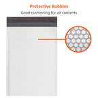 Amazon Basics Poly Bubble Self-Seal Mailer, 10.5" x 16" (Internal Size 10.25" x 15"), 100-Pack, White/Grey