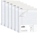 ViVin Legal Pads 8.5 x 11 Inch, Wide Ruled Note Pads, 6 Pack, 50 Sheet/Pad, Perforated Writing Pads, Notepads for Office Home School, 300 Sheets, White Paper