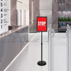 VAIIGO 6Packs 8.5x11 Inch Adjustable Pedestal Poster Sign Stand, Heavy Duty Floor Standing Sign Holder Stand Aluminum Snap Open Frame for Vertical and Horizontal View Sign Displayed(Black)