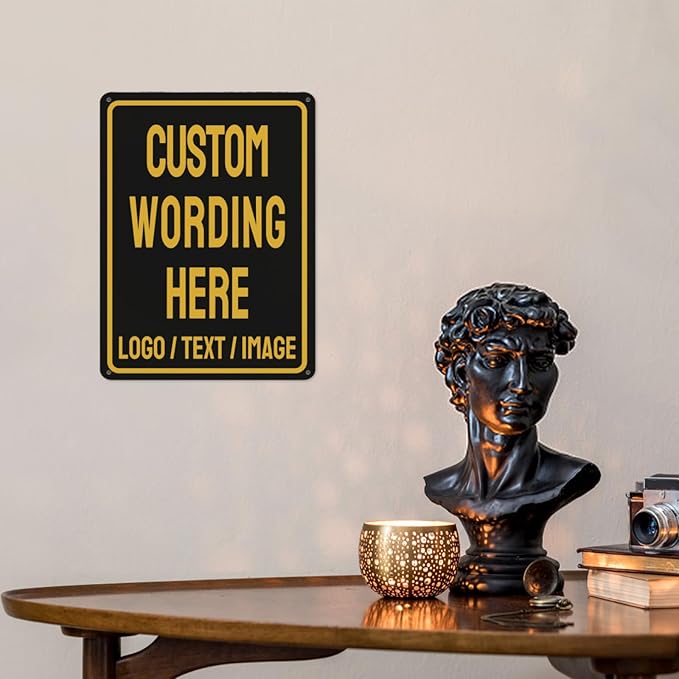 Custom Sign Bulk Personalized Metal Signs For Outdoor Indoor Business Home Store Office Yard Street Lawn Make Your Own Customized Signs With Your Logo Text Photo, 12x8inch