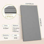 TONOR 4 PCS Large Acoustic Panel, 23.6″ * 11.8″ * 2.36″ 3D Fiberglass Sound Proof Panel with Full Self-Adhesive, Decorative Echo Absorbing Wall Panel, for Studio, Living Room, Home, Office, Grey