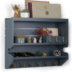 Innovation Key Holder for Wall, Mail Organizer with Key Hooks, Keys Holder on Wall, Gray