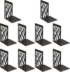 MSDADA Bookends, Book Ends for Shelves, Bookends for Office, Book Ends for Heavy Books, Book Shelf Holder Stand Home Decorative，Metal Bookend Supports, Book Stoppers, Black(5 Pairs)