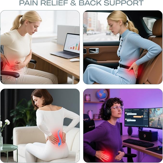 Skechers Air-Cooled & Memory Foam Lumbar Pillow,Lumbar Support Pillow for Office,Chair Lower Back Pain Relief Lumbar Pillow,Ergonomic Design Back Support Pillow for Office Chair,Car,Home,Travel,Beige