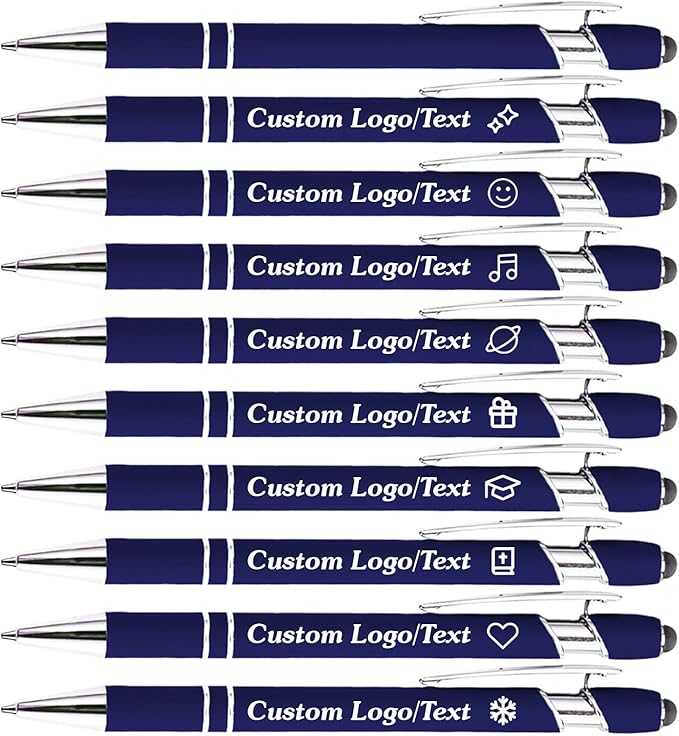 CRME Ballpoint Pen 2-in-1 Stylus Bulk Custom Pens Personalized Engraved Metal Pens with Name Text Logo for Back to School,Home,Teacher,Customizable Engraving Pen Gift Coworkers Office Supplies