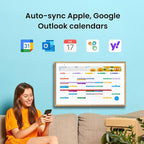 ApoloSign 27” Digital Calendar: Dual Mode Calendars with Google Play & Multi-calendar Sync, Electronic Planner & Chore Chart, Smart Touchscreen, Interactive Display for Family Schedules (Teak Wood, 27-inch)