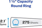Avery Economy View 3 Ring Binders, 1.5" Round Rings, 4 Black Binders (19204)