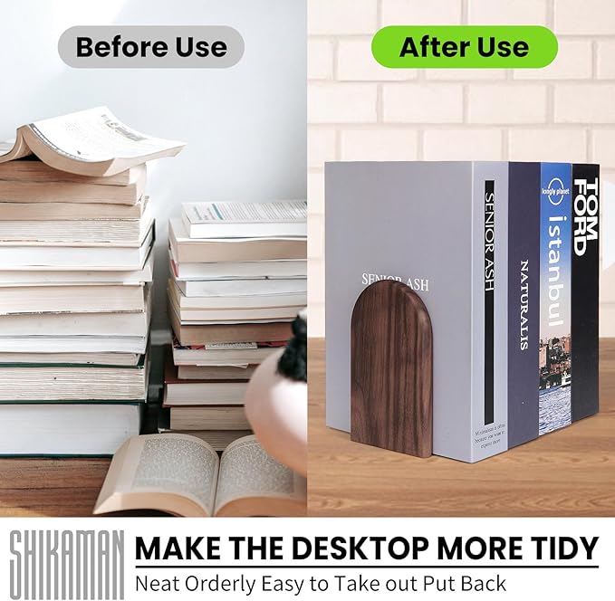 Book Ends,Bookends Wood Book Ends Universal Economy Bookend (8, Medium)