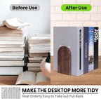 Book Ends,2 Pair Medium Bookends Wood Book Ends Universal Economy Bookend (2, Medium)