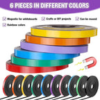 Saypacck 10 Rolls Whiteboard Magnetic Strips Roll Thin Strips 0.39 in x 16.4 ft Dry Erase White Board Magnetic Tape Graphic Decorative Tape Thin Magnet Board Dividers for Office Art Accessories
