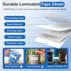 Labelife 8-Pack TZe-251 TZe TZ Tape 24mm 0.94 Compatible with Brother P Touch Label Maker Tape 24mm .94 Laminated White TZe251 TZ-251 1'' for Brother PT-D600 PT-D610BT PT-P710BT P700 P750W