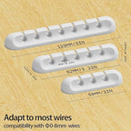 Apromisith USB Cable Organizer Clips Cord Holder,10 Packs (3-5-7-Slots) White Self Adhesive Desk Cord Cable Management