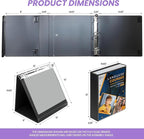 Performore Black Easel Binder - 1.5" Round Ring Flip Display Easel Folder - Presentation- Standing Clipboard for Desk - Flip Chart Easel - Foldable