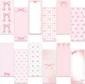 Gersoniel 12 Packs Magnetic Notepads for Refrigerator Monthly Grocery Magnetic List Set to Do List Pads Back Memo Notepad 9 x 3.5 Inches for Fridge Kitchen Shopping Grocery(Pink,Bow)