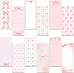Gersoniel 12 Packs Magnetic Notepads for Refrigerator Monthly Grocery Magnetic List Set to Do List Pads Back Memo Notepad 9 x 3.5 Inches for Fridge Kitchen Shopping Grocery(Pink,Bow)