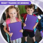 Henoyso 48 Pcs 3 Ring Binder 0.5 Inch Round Fits Letter Size 8.5'' x 11'' Paper Plastic Flexible Binder Bulk Holds 140 Sheets with 1 Pockets Versatile Organizer for Home Office School (Purple)