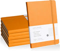 EMOMAS Lined Journal Notebook, 6Pack Hardcover Notebook for Men & Women – Journals for Writing, Work, School, Home & Daily Notes, 160 Pages – Medium A5, 5.7"x8", 100 gsm Thick Paper (Orange)