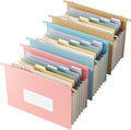 EcoStash Wheat Straw Expanding Hanging File Folders, 3 Color File Organizer, 1.2" Accordion Pockets, Large Capacity, Letter Size for Filing Cabinet, 100% BPA Free, Return to Nature, Healthy Living