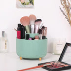 SKYDUE 360 Degree Rotating Desk Organizer, Dual-Purpose Pencil Pen Holder for Desktop, Rotating Desk Pen Organizer with 5 Slots, Pencil Cup for School, Home, Office Supplies (Bean Green)