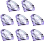 PATIKIL 8 Pcs Diamond Crystal Paperweight, 40mm / 1.57 Inch Crystal Paperweight Paper Weight for Home Office Desktop Table Decor Wedding Party Jewelry Ornaments, Purple
