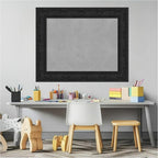Amanti Art Black Framed Magnetic Board 25x31 Medium Vision Board for use with Magnets, 100% Metal Sheet to Display Items as Office Decor or for Home Organization in mudroom, Kitchen or Kids Room
