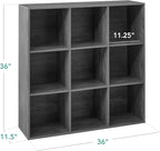Best Choice Products 9-Cube Storage Organizer, 11in Shelf Opening, Bookcase, Display Shelf, Customizable w/ 3 Removable Back Panels - Dark Gray