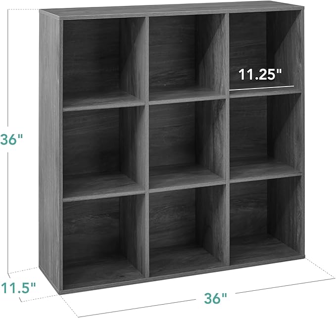Best Choice Products 9-Cube Storage Organizer, 11in Shelf Opening, Bookcase, Display Shelf, Customizable w/ 3 Removable Back Panels - Dark Gray