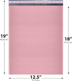 Light Pink 12.5x19.5 Inch Large Poly Bubble Mailers #6 | Padded Envelopes with Self Seal | Air Lined Cushioned Bubble Mailer | Usable Size 12.5x15 | 100 Pack Bulk | Lightweight shipping Bags