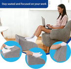 Opuvidity Foot Rest for Under Desk at Work, Ergonomic Under Desk Footrest with Washable Cover for Office, Home & Gaming Leg Elevation Pillow Dark Gray