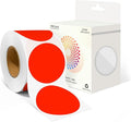 2 Inch Round Color Coding Labels (500 Count) - Fluorescent Red Dot Stickers Circle Labels with Dispenser Box for Warehouse, Filing, Industrial, Office Organization