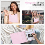 Ospelelf Mini 3 Ring Binder 5.5" x 8.5", 2 Inch Clipboard Binder with Dividers, Professional Leather Binders Organizer for Office, School, Pink