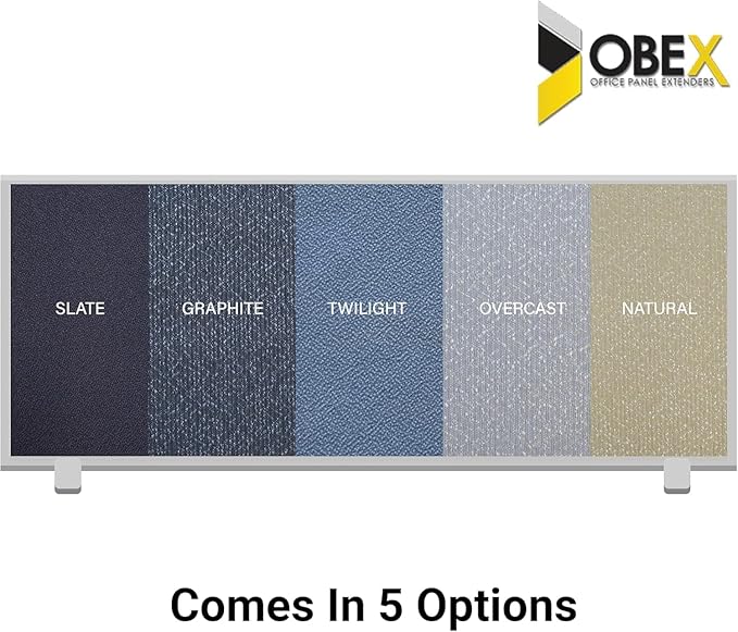 OBEX Acoustical Cubicle Privacy Screen Extender Desk Panel & Office Divider, Add Separation & Block Noise, 12" x 36", Twilight