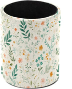 Leather Pen Holder for Desk Floral Leaf Pencil Cup Desktop Organizer Makeup Brush Holders Office Supplies for Home, Kids & School