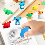 URSKYTOUS 36Pcs Animal Erasers Kids Desk Pets Pencil Erasers 3D Puzzle Bulk Mini Animal Eraser Toys Fun Cute Eraser for Classroom Rewards, Game Prizes, Treasure Box, Easter Egg Fillers