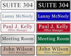 Custom Office Engraved Name Plate, Personalized Elegant Name Plates for Door or Wall Sign, Door Name Plate with Adhesive, Laser Engraving, 10 Colors Available (2.5" x 10")