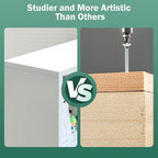 IRONMIX White Cube Storage Organizer, Metal Short Bookshelf with Storage, Modern 2 Tier Horizontal Bookshelf, Short Cabinet Display Case, Small Cube Bookcase for Home Office Library (White, 700+1037)