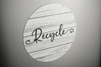 Farmhouse Recycle and Trash Magnets for Kitchen Trash Cans and Recycling Bins, Trash and Recycle Magnet Combo for Garbage Can Logo Symbol, 2 Magnetic Sticker Adhesives, 4" Circle, Outdoor Waste Bin