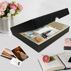 Lineco 9x12 Black Clamshell Archival Folio Storage Box, Acid-Free with Metal Edge. Preserves Photos Longevity, Organize Documents, Crafts. (Pack of 2)