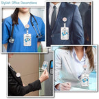 ID Badge Holder with Breakaway Lanyard, Lanyards for ID Badges Name Tags ID Card Holder, Cute Badge Reel Badge Clip Retractable, Teacher Nurse Student School Office Gifts, Positivity Design