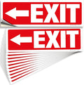 iSYFIX Exit Signs Stickers 12 Pack 12x4 Inch - Laminated Premium Vinyl Directional Left Arrow Signs for Buildings, Office, Workplace, Stores, Schools, Theaters, Parking, Restaurants, Factories