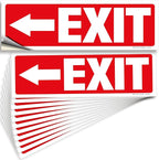 iSYFIX Exit Signs Stickers 12 Pack 12x4 Inch - Laminated Premium Vinyl Directional Left Arrow Signs for Buildings, Office, Workplace, Stores, Schools, Theaters, Parking, Restaurants, Factories