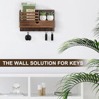 Lucundm Key Holder Wall Mount, Mail Holder with Storage Drawer and 6 Key Hooks for Coat, Dog Leash, Home Decor Rack, House Accessories, Entry Way Organizer